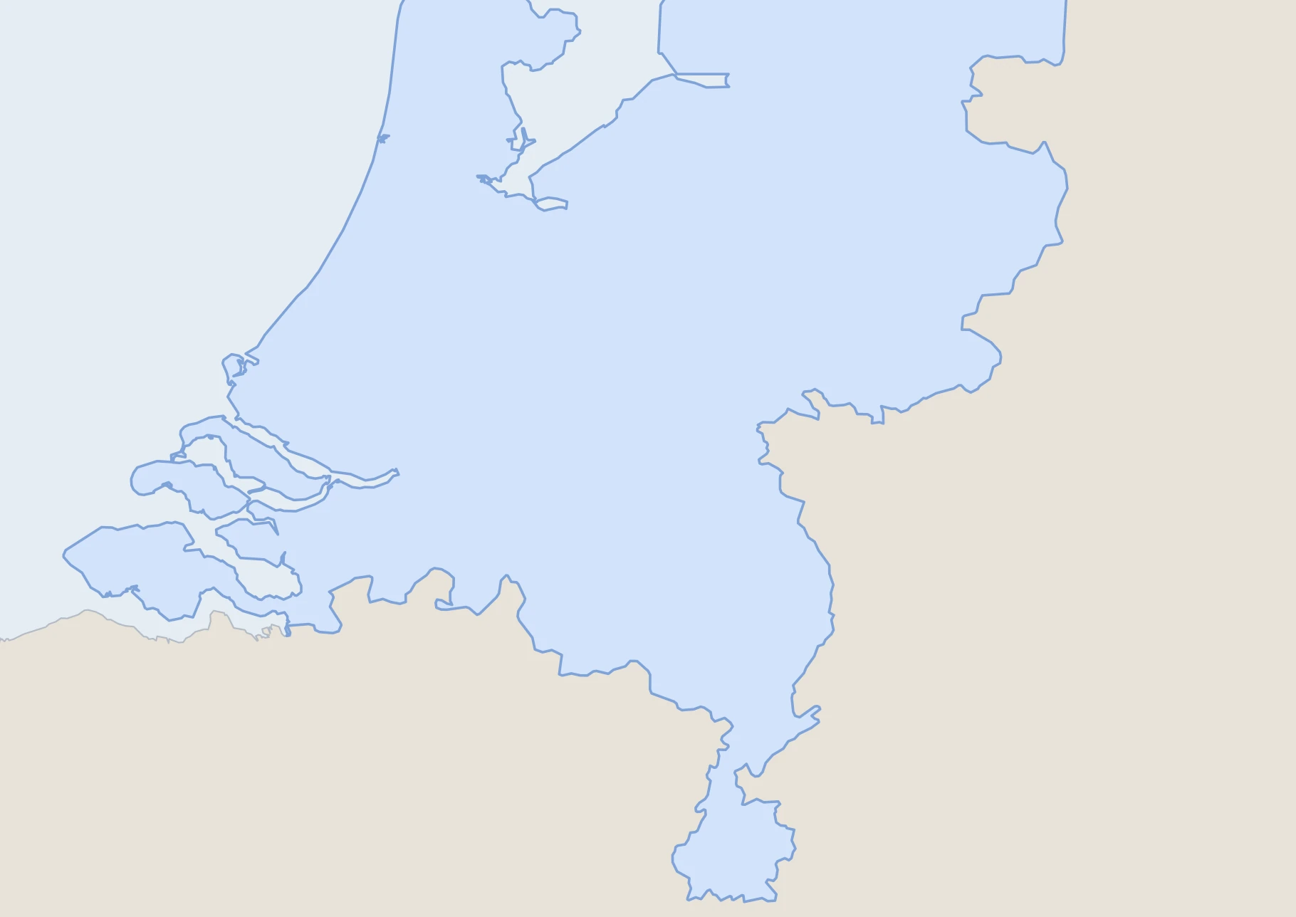 Karte mit dem Standort von Total Power Europe in Oosterhout, in den südlichen Niederlanden. Kartendaten: Natural Earth / GSHHG.
